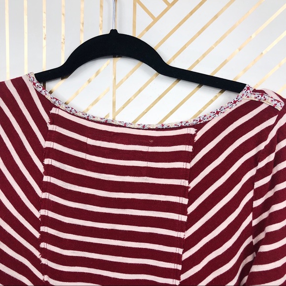 Anthropologie Striped Red Peplum Shirt - Picture 5 of 6